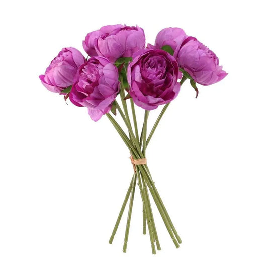 Peony Bunch x 9  heads Purple (40cm x 8.5cm)