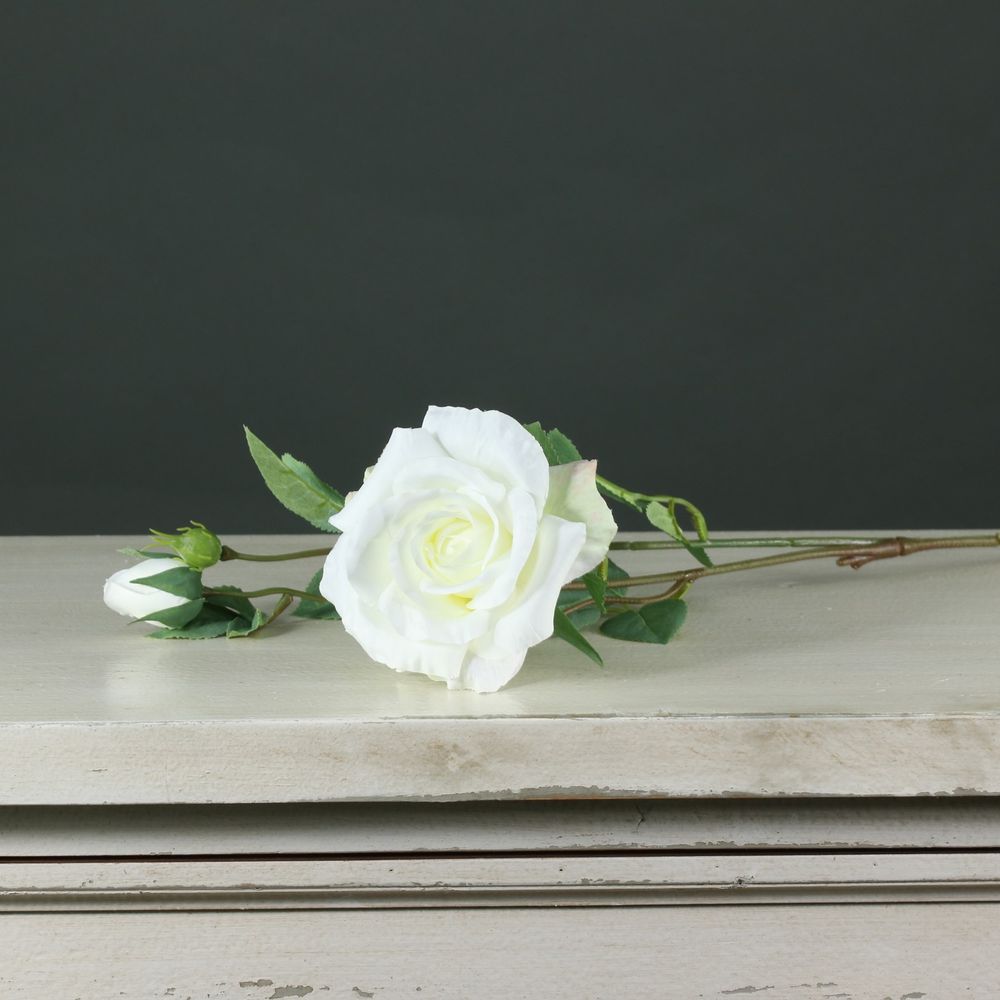 Artificial - Spray Rose - White