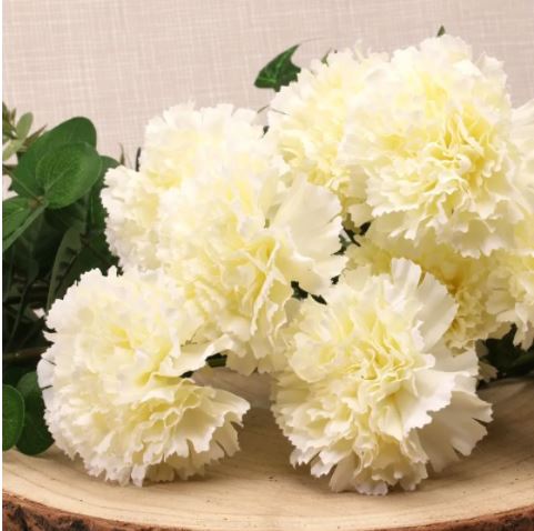 Artificial - Carnation Bush - Cream