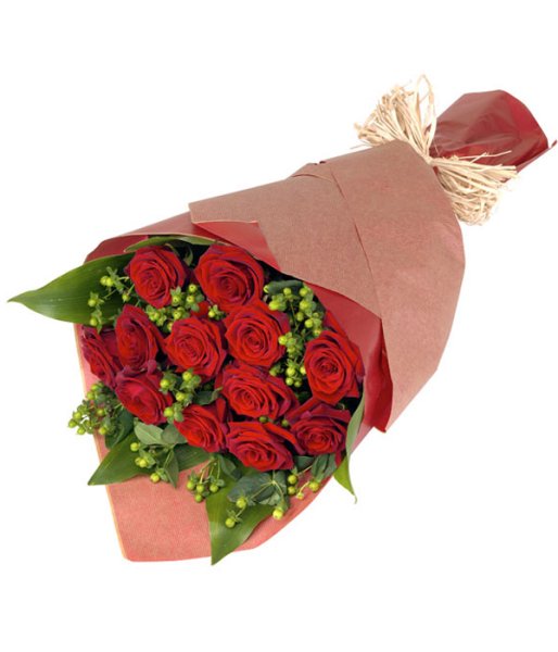 12 Deluxe Red Roses Gift Wrap