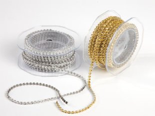 Plastic diamond string gold 9mt