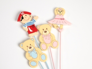 Wooden Teddy Pick (PINK)