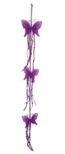 Purple Glitter Butterfly Hanger (3 butterflies)