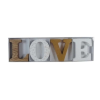 Wooden Love Letters in Gold & White