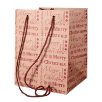 Hand Tie Bag Kraft Merry Christmas (19x25cm)