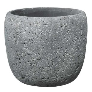Bettona Ceramic Pot Cement Dark Gray