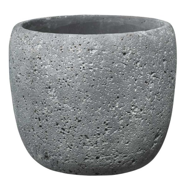 Bettona Ceramic Pot Cement Dark Gray