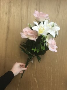 Artificial Flowers - Pink Rose and Lily