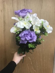 Artificial Flowers - Purple Rose and Lily
