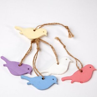 Hanging Wooden Tags - Birds