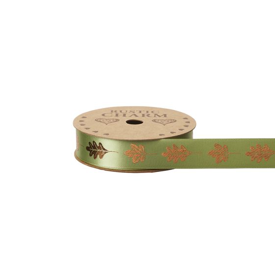 Harvest Hues Bronze Leaf Ribbon -25mm x 10m