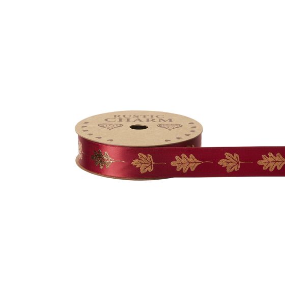 Harvest Hues Bronze Leaf Ribbon - 25mm x 10m