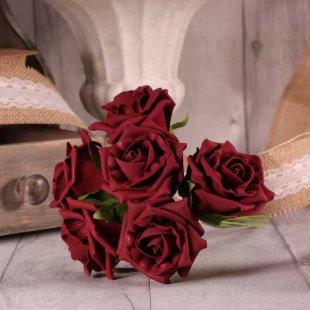 Foam Tea Rose X6 Burgundy