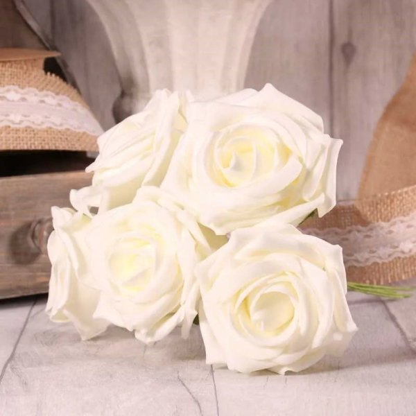 Foam Open Tea Rose X5 White