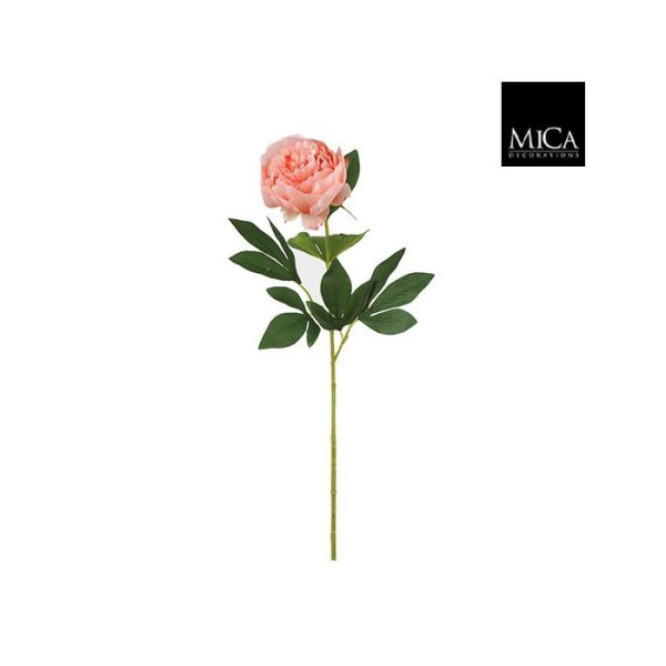 Mica Decorations Peony Artificial Flower - H76 cm - Peach