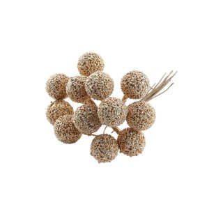 Bunch of x12 Glitter MIni Baubles - Gold Glitter - 12cm