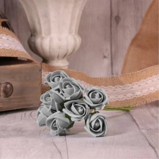 Foam Tea Rose Bud X8 Grey