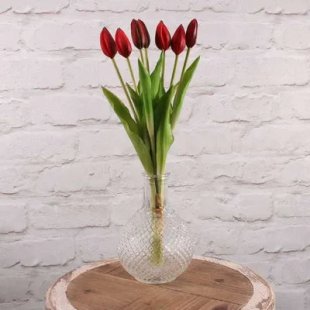 Real Feel Tulip Bunch Red (43cm)