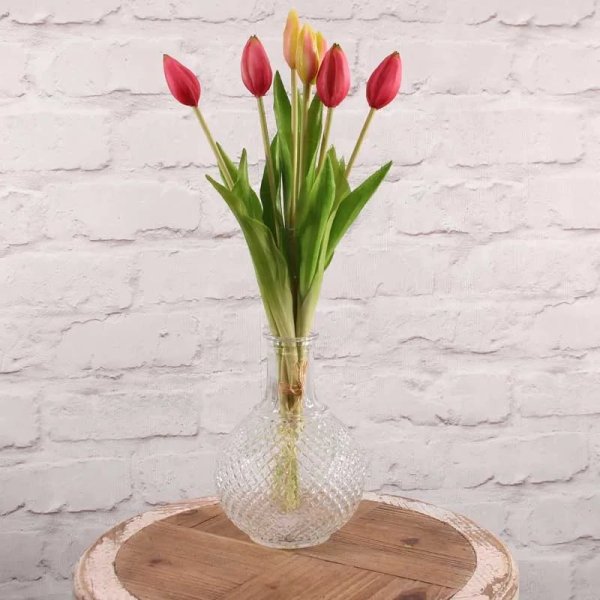 Real Feel Tulip Bunch Hot Pink (44cm)