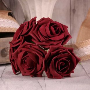 Foam Open Tea Rose x5 Burgundy