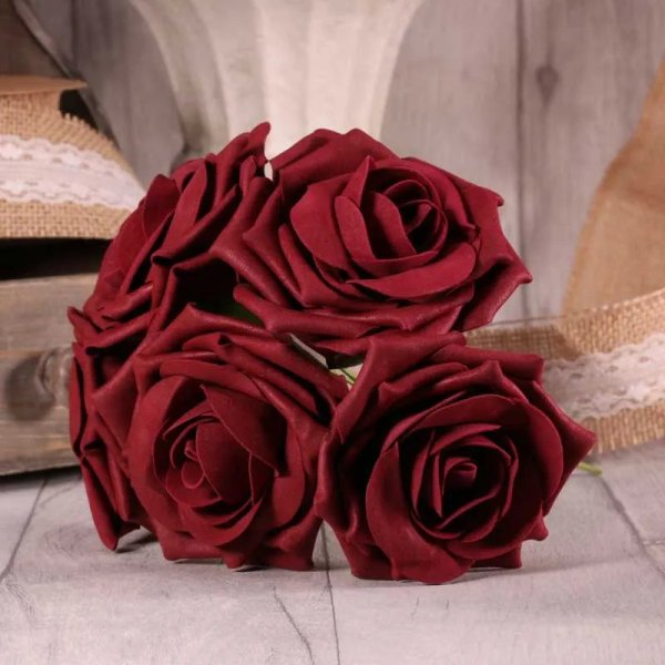Foam Open Tea Rose x5 Burgundy