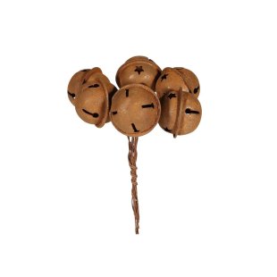Bells on wire x 6 3cm Rusty