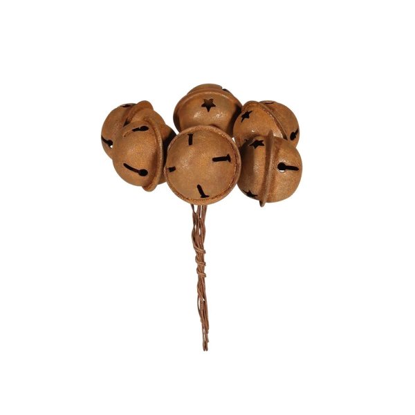 Bells on wire x 6 3cm Rusty