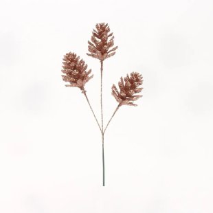 25cm Glitter Cone Pick x3 Rose Gol