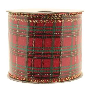 Red Tartan Ribbon (2.5" x 10m)
