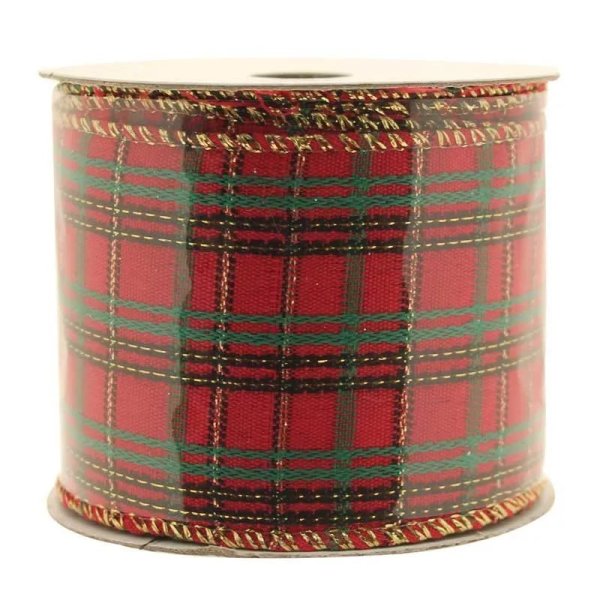 Red Tartan Ribbon (2.5" x 10m)