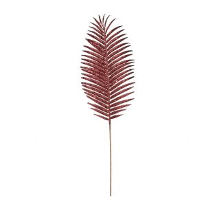 Glitter Palm Leaf Burgundy