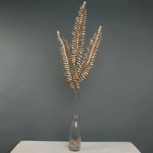 Metallic Fern spray x 3 stem Gold