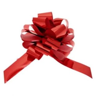 Red Metallic Pull Bows (50mm) X20