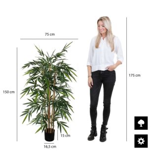 MICA DECORATIONS BAMBOO ARTIFICIAL PLANT - H150 X √ò75 CM - GREEN