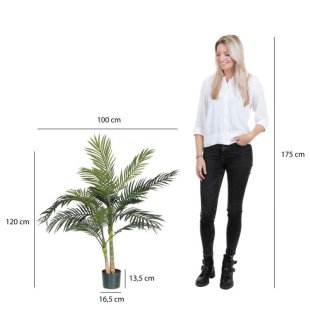 MICA DECORATIONS ARECA PALM ARTIFICIAL PLANT - H120 X √ò100 CM - GREEN