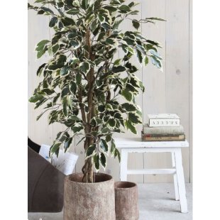 MICA DECORATIONS FICUS ARTIFICIAL PLANT - H110 X √ò70 CM - GREEN VARIEGATED