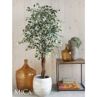 MICA DECORATIONS FICUS ARTIFICIAL PLANT - H110 X √ò70 CM - GREEN VARIEGATED
