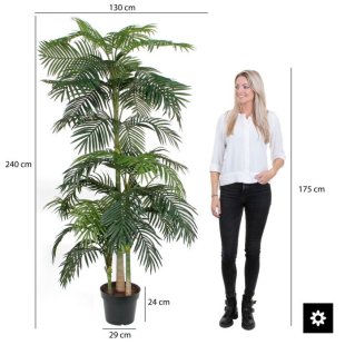 MICA DECORATIONS ARECA PALM ARTIFICIAL PLANT - H220 X √ò115 CM - GREEN