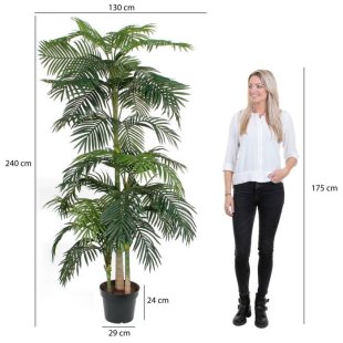 MICA DECORATIONS ARECA PALM ARTIFICIAL PLANT - H220 X √ò115 CM - GREEN