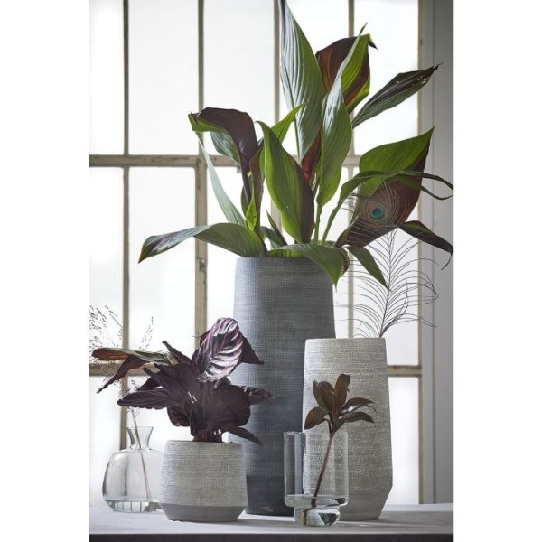 MICA DECORATIONS GUIDO PLANT POT - H32 X √ò36 CM - TERRACOTTA - OFF WHITE