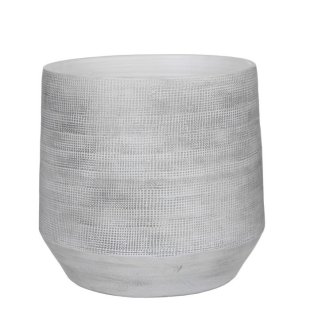 MICA DECORATIONS GUIDO PLANT POT - H32 X √ò36 CM - TERRACOTTA - OFF WHITE