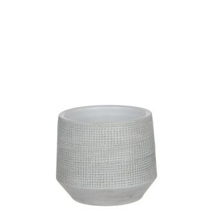 MICA DECORATIONS GUIDO PLANT POT - H13 X √ò15 CM - TERRACOTTA - OFF WHITE
