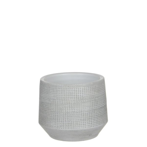 MICA DECORATIONS GUIDO PLANT POT - H13 X √ò15 CM - TERRACOTTA - OFF WHITE