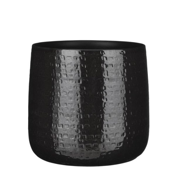 MICA DECORATIONS FLOYD PLANT POT - H30x32 CM - BLACK