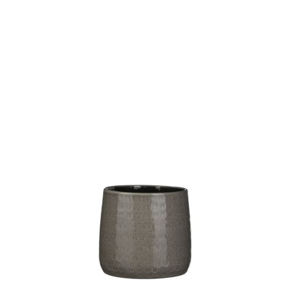 MICA DECORATIONS FLOYD PLANT POT - H17 X √ò19 CM - GREY