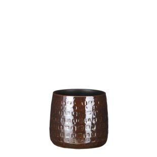 MICA DECORATIONS FLOYD PLANT POT - H15x17 CM - BROWN