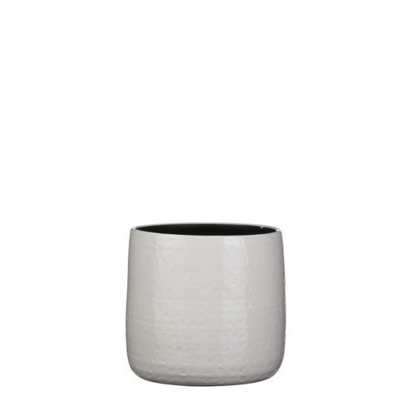 MICA DECORATIONS FLOYD PLANT POT - H21 X √ò24 CM - WHITE