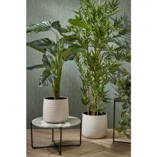 MICA DECORATIONS FLOYD PLANT POT - H21 X √ò24 CM - WHITE