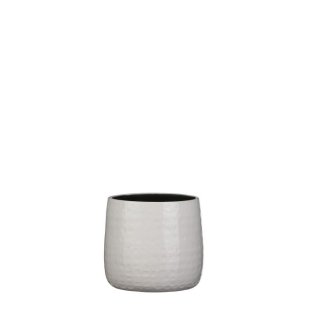 MICA DECORATIONS FLOYD PLANT POT - H17x19 CM - WHITE