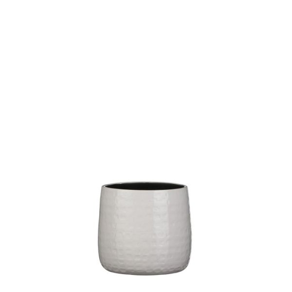 MICA DECORATIONS FLOYD PLANT POT - H17x19 CM - WHITE